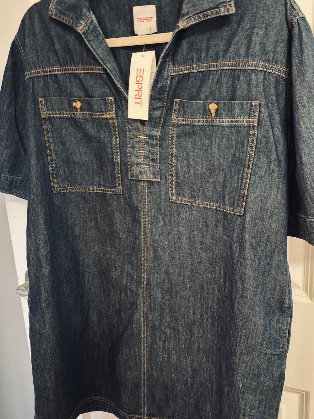 Esprit Dark Blue Denim Midi Dress
